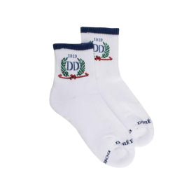 Socquettes en coton éponge sport DD 1819 pour femmes - Blanc | Doré Doré