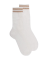 Chaussettes pour femmes ajourées en fil d'Ecosse - Blanc Givre & Beige Sable