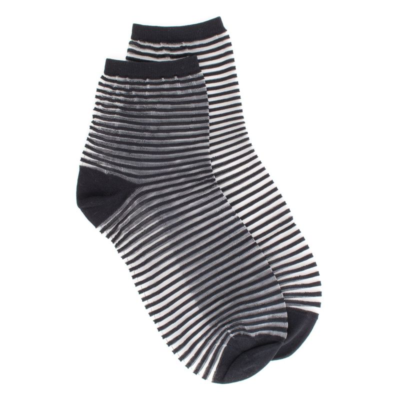 Socquettes transparentes à rayures - Noir | Doré Doré