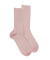 Chaussettes femme à côtes sans bord élastique en coton - Rose Praline
