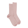 Chaussettes femme à côtes sans bord élastique en coton - Rose Praline