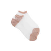 Socquettes femme en polyamide avec pointes et talons lurex - Cuivre | Doré Doré