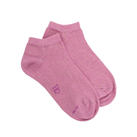 Socquettes enfant en coton et effet brillant lurex - Rose | Doré Doré