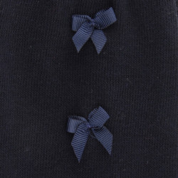 Collant fantaisie enfant - Bleu marine à noeuds | Doré Doré
