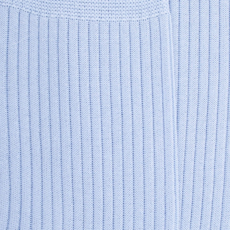 Chaussettes Homme côtelées en pur fil d'Ecosse - Bleu clair | Doré Doré