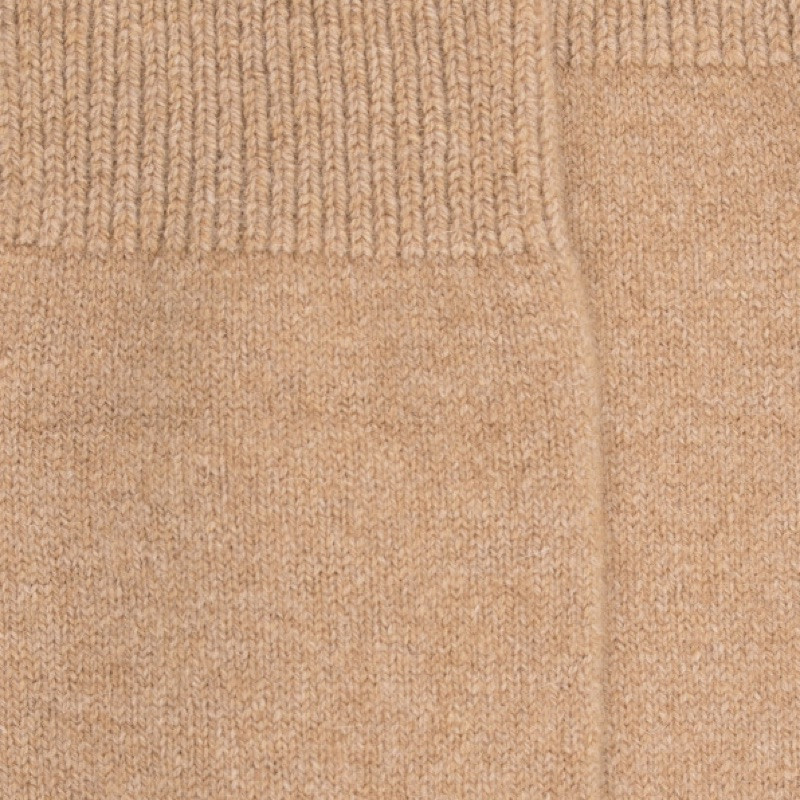Chaussettes femme en laine et cachemire - Beige Désert | Doré Doré