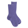 Chaussettes enfant côtelées en coton doux - Violet