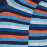Socquettes enfant multicolore en fil d'écosse - Bleu marine à rayures | Doré Doré