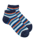 Socquettes enfant multicolore en fil d'écosse - Bleu marine à rayures