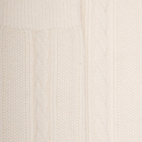 Mi-bas femme en laine et cachemire à motif torsadés - Blanc Givre | Doré Doré