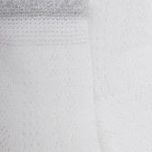 Socquettes enfant ajourées en fil d'Ecosse avec bord-côte contrasté effet lurex - Col: blanc | Doré Doré