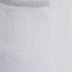 Socquettes femme ajourée avec bord lurex - Blanc | Doré Doré