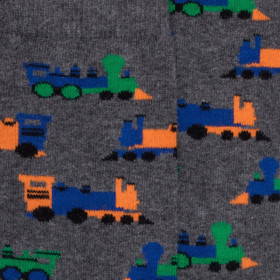 Chaussettes motifs de petits trains - Gris | Doré Doré
