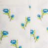Chaussettes femme en fil d'Écosse à motifs fleurs - Blanc Givre | Doré Doré