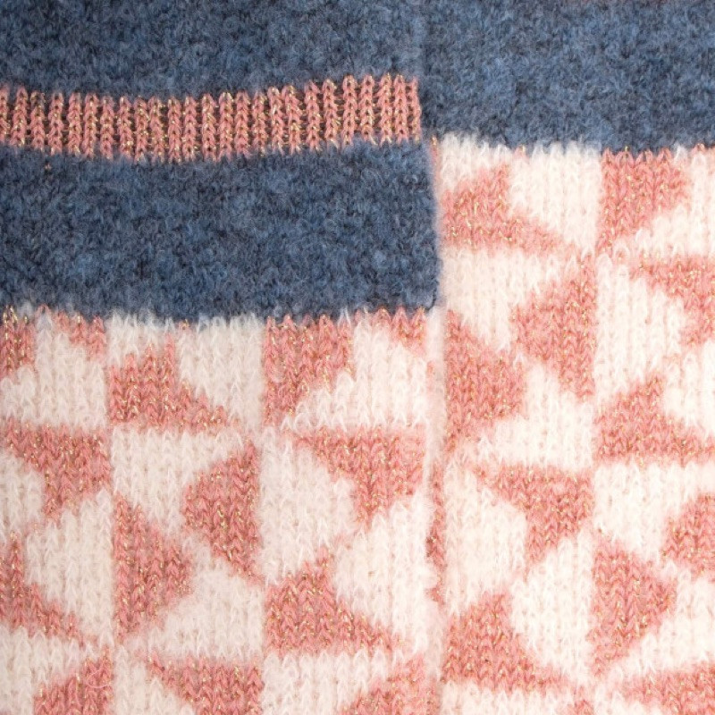 Chaussettes enfants en laine polaire motif géométrique - Écru | Doré Doré