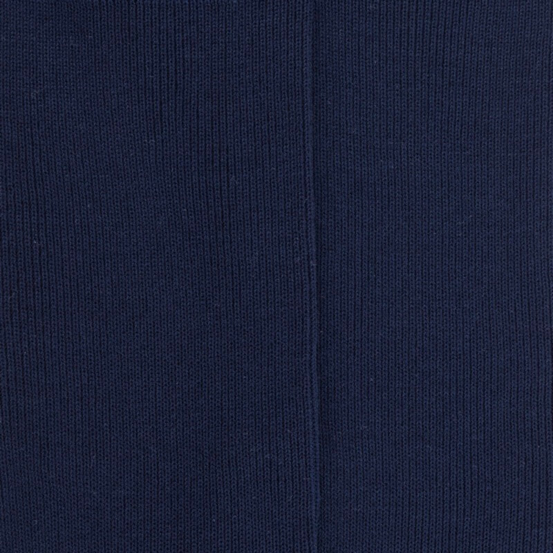 Chaussettes femme à côtes sans bord élastique en fil d'Écosse - Bleu Matelot | Doré Doré