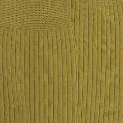 Chaussettes homme à côtes 100% fil d'Écosse - Vert Absinthe | Doré Doré