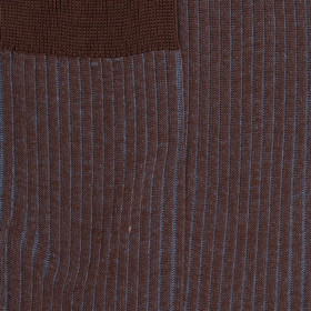 Chaussettes homme à côtes bicolores en fil d'Écosse - Bois & Bleu Antarctique | Doré Doré