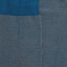 Chaussettes homme en fil d'Écosse renforcé à motifs caviar - Bleu | Doré Doré