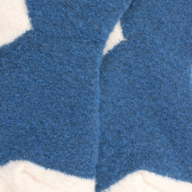 Chaussettes enfant en laine polaire - Bleu saphir & écru | Doré Doré
