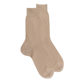 Chaussettes homme fines 100% fil d'Écosse - Beige Cordage | Doré Doré