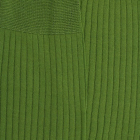 Chaussettes homme fines à côtes en fil d'Écosse - Vert Campagne | Doré Doré