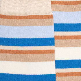 Chaussettes homme à rayures en fil d'Écosse - Beige Lin & Brique | Doré Doré