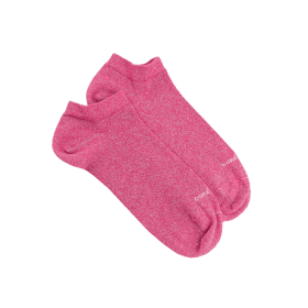 Socquettes femme en coton avec effet brillant - Rose | Doré Doré