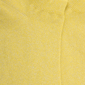 Socquettes femme en coton avec effet brillant - Jaune  | Doré Doré