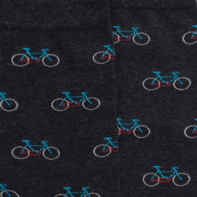 Chaussettes homme en coton à motifs vélos - Gris anthracite | Doré Doré