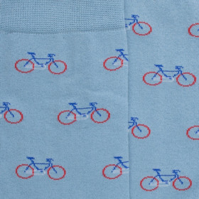 Chaussettes homme en coton à motifs vélos - Gris connemara | Doré Doré