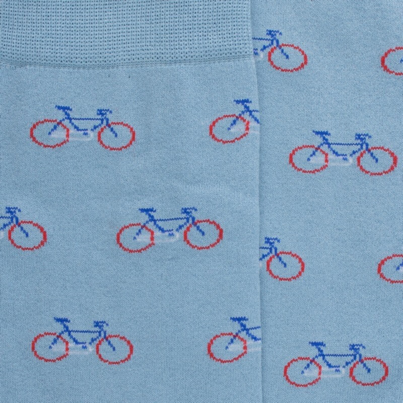 Chaussettes homme en coton à motifs vélos - Gris connemara | Doré Doré