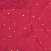 Socquettes femme en fil d'Écosse à pois multicolores - Rouge Cerise | Doré Doré