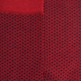 Chaussettes enfant en laine à motif micro treillis - Brique | Doré Doré
