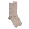 Chaussettes hommes en fil d'Ecosse avec petit motif D en deux couleurs - Gris