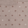 Chaussettes hommes en fil d'Ecosse avec petit motif D en deux couleurs - Gris | Doré Doré