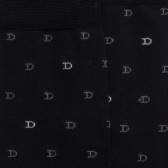 Chaussettes hommes en fil d'Ecosse avec petit motif D en deux couleurs - Noir | Doré Doré