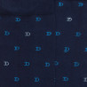 Chaussettes hommes en fil d'Ecosse avec petit motif D en deux couleurs - Bleu Matelot | Doré Doré