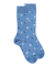 Chaussettes homme en fil d'Ecosse à motifs Judo - Bleu Macadam