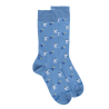 Chaussettes homme en fil d'Ecosse à motifs Judo - Bleu Macadam