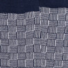 Chaussettes pour hommes en fil d'Ecosse tissé à motifs carrés - Bleu Matelot | Doré Doré