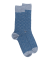 Chaussettes pour hommes en fil d'Ecosse tissé à motifs carrés - Bleu Glacier
