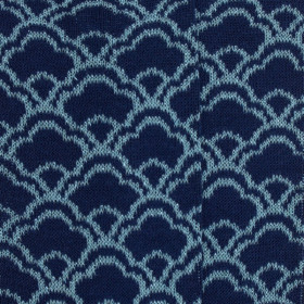 Chaussettes en coton pour femmes à motifs de fleurs japonaises sans bordure élastique - Bleu Voilier | Doré Doré