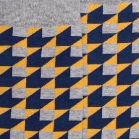 Chaussettes pour hommes en coton égyptien avec motifs géométriques - Gris Rocheux | Doré Doré