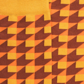 Chaussettes pour hommes en coton égyptien avec motifs géométriques - Jaune Moutarde | Doré Doré