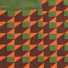 Chaussettes pour hommes en coton égyptien avec motifs géométriques - Vert Campagne | Doré Doré