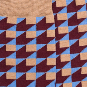 Chaussettes pour hommes en coton égyptien avec motifs géométriques - Beige Désert | Doré Doré