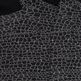 Socquettes pour femmes en fil d'Ecosse à motifs crocodile - Noir | Doré Doré