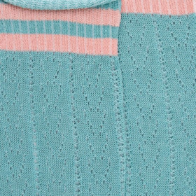 Chaussettes pour femmes ajourées en fil d'Ecosse - Vert Plantain & Rose Praline | Doré Doré