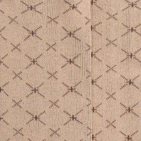 Chaussettes pour hommes en fil d'Ecosse à motifs géométriques sans tricot élastique - Beige Grège | Doré Doré